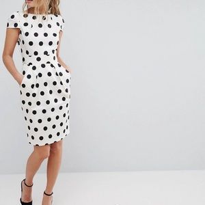 ASOS BNWOT “Closet” Midi Polka Dot Dress